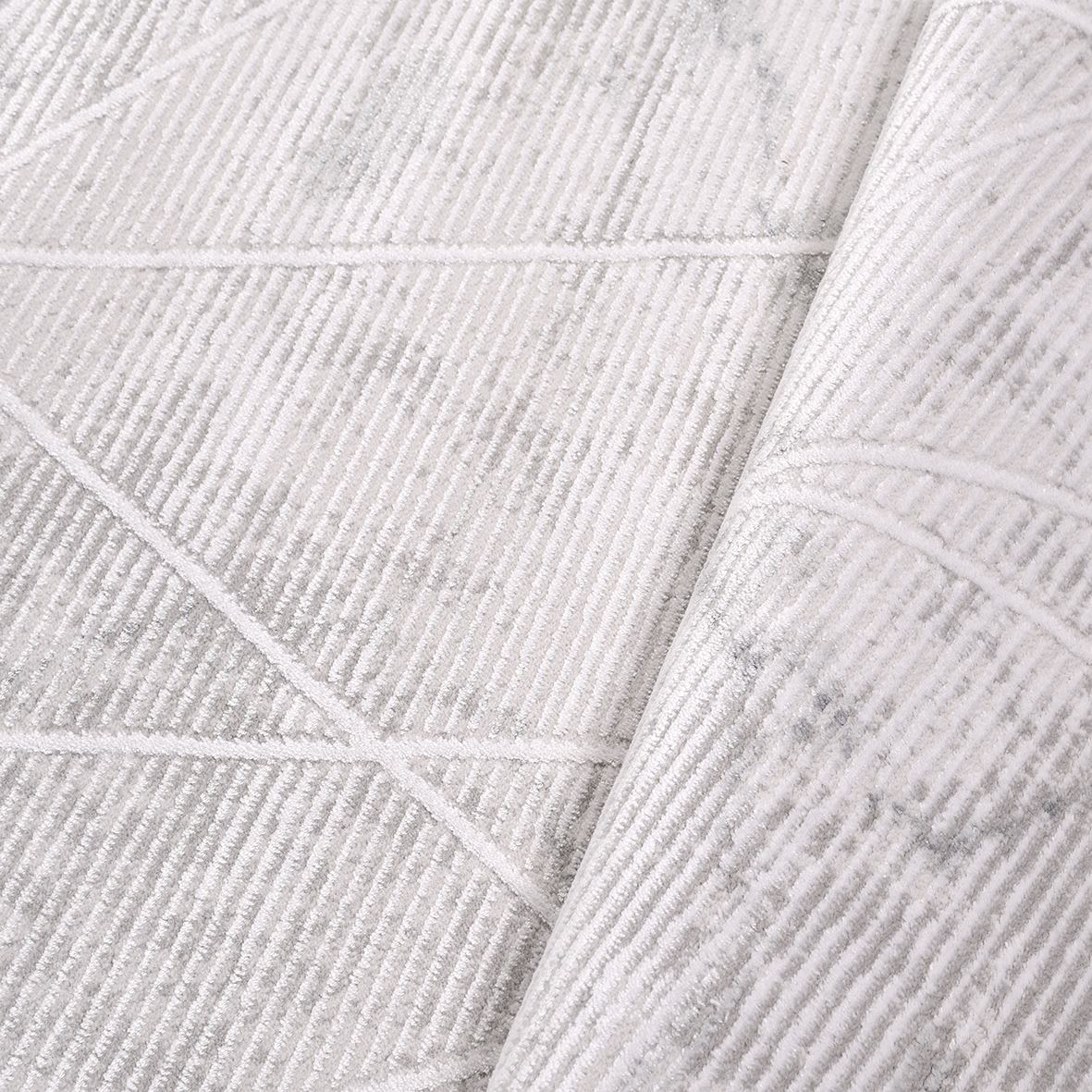 Grey Striped Area Rug – Machine Made Rug With 9 mm Pile Height & Cotton Weft