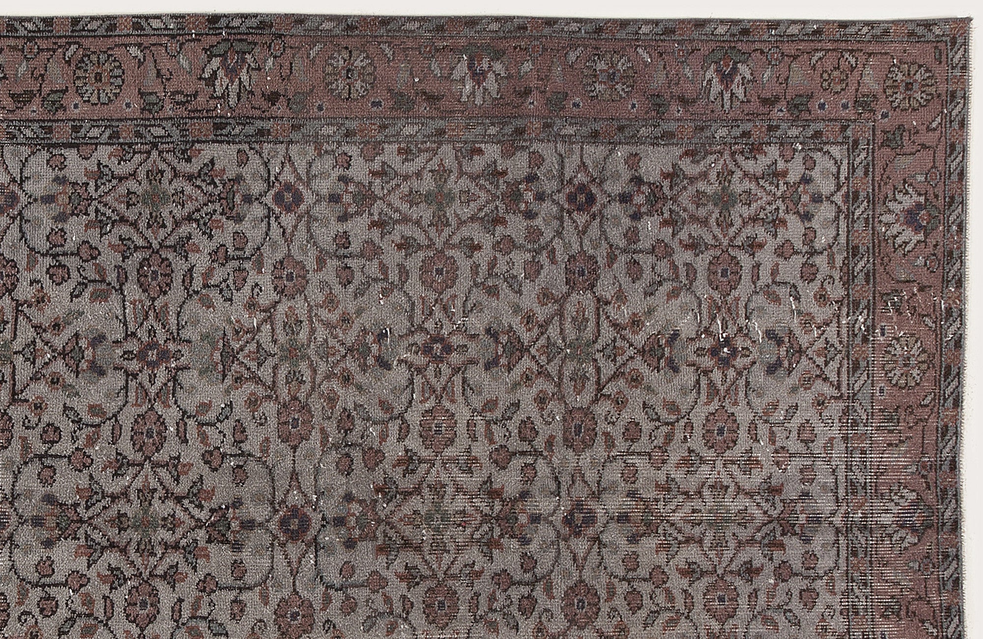 Atina Brown Vintage Wool Handmade Area Rug 5'1" x 8'6"