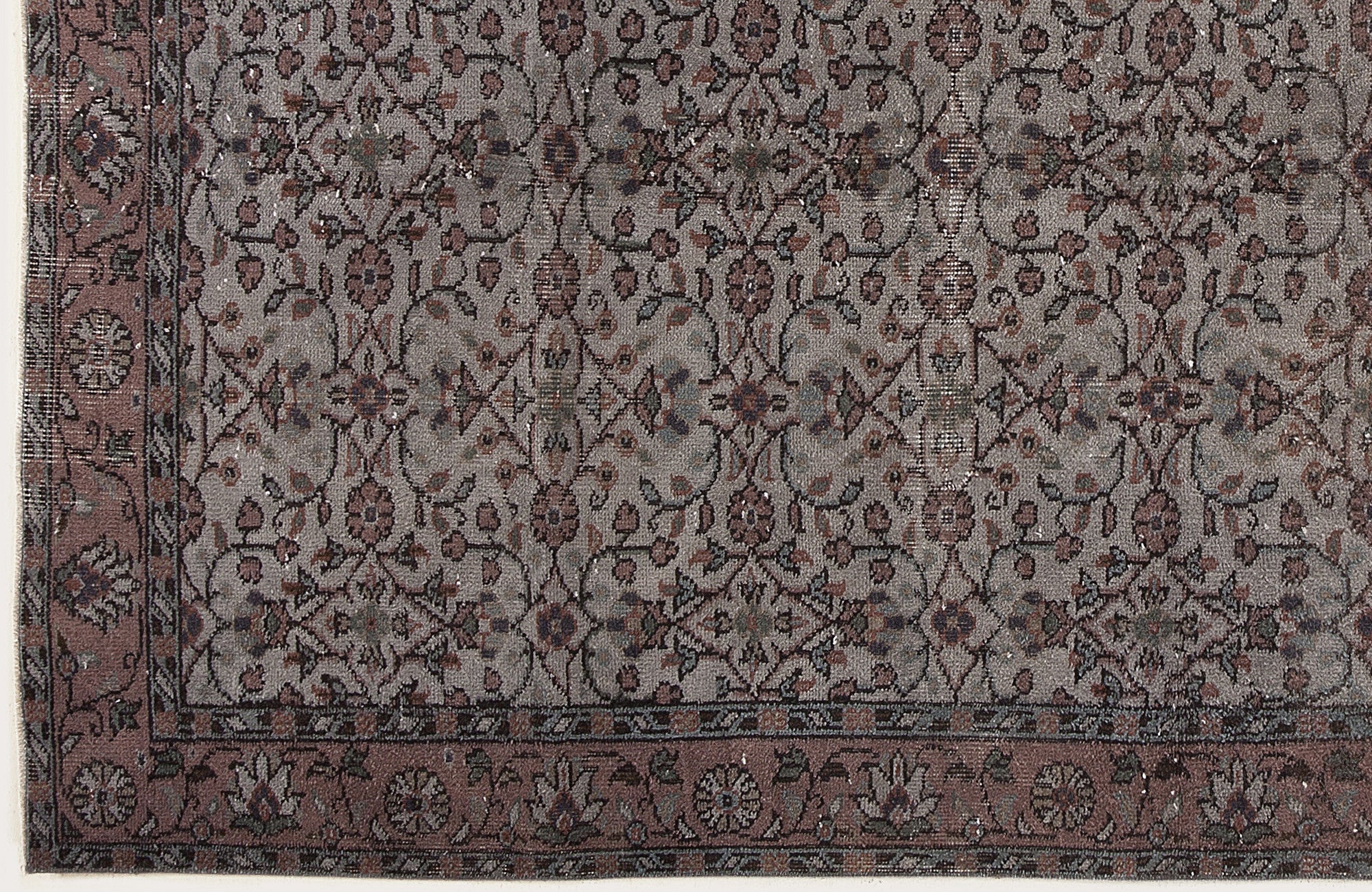 Atina Brown Vintage Wool Handmade Area Rug 5'1" x 8'6"