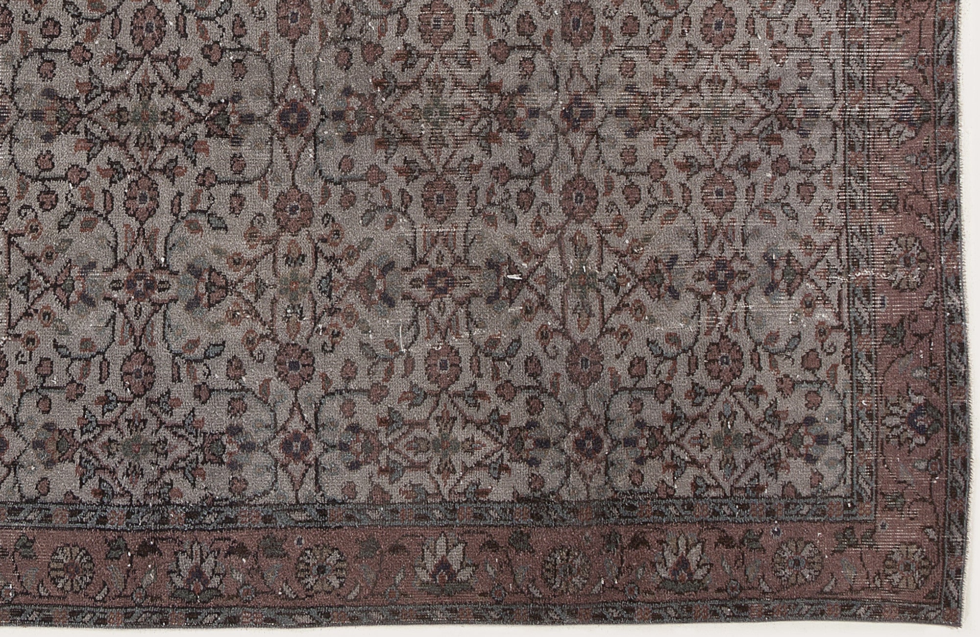 Atina Brown Vintage Wool Handmade Area Rug 5'1" x 8'6"