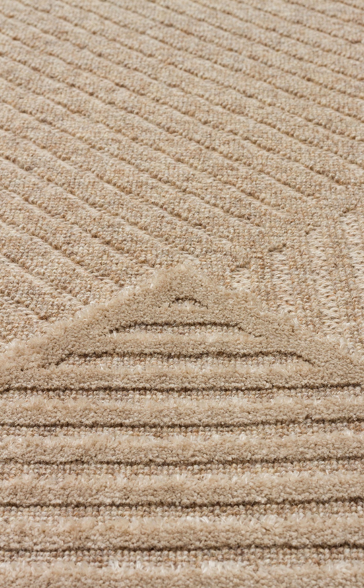 Geometric Wool Rug - Machine Made Brown Flatweave Area Rug With Soft Texture