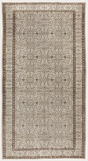 Atina Beige Vintage Wool Handmade Area Rug 5'1" x 8'9"