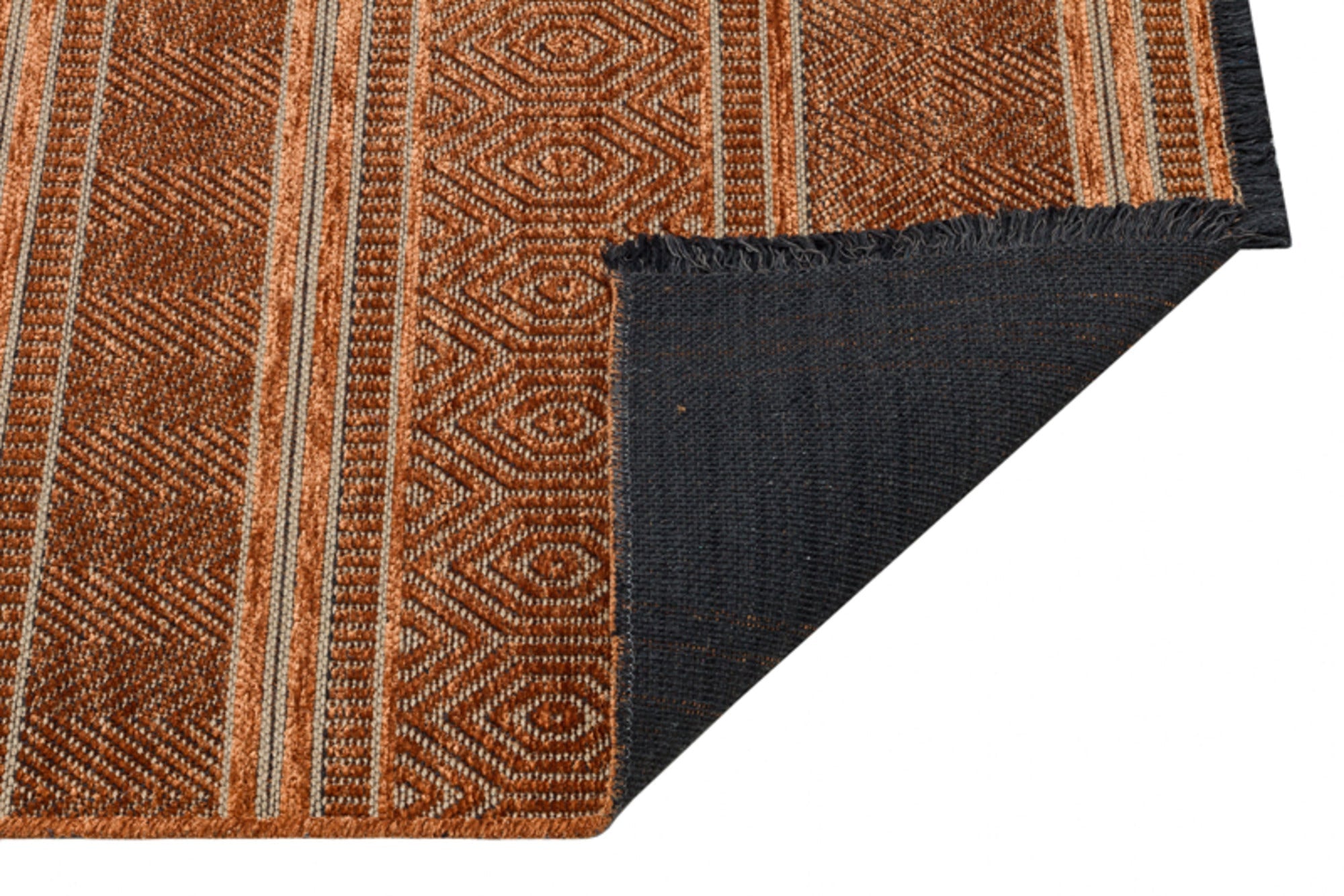 Modern Area Rug - Orange Machine Made Rug with Cotton Yarn for Living Room