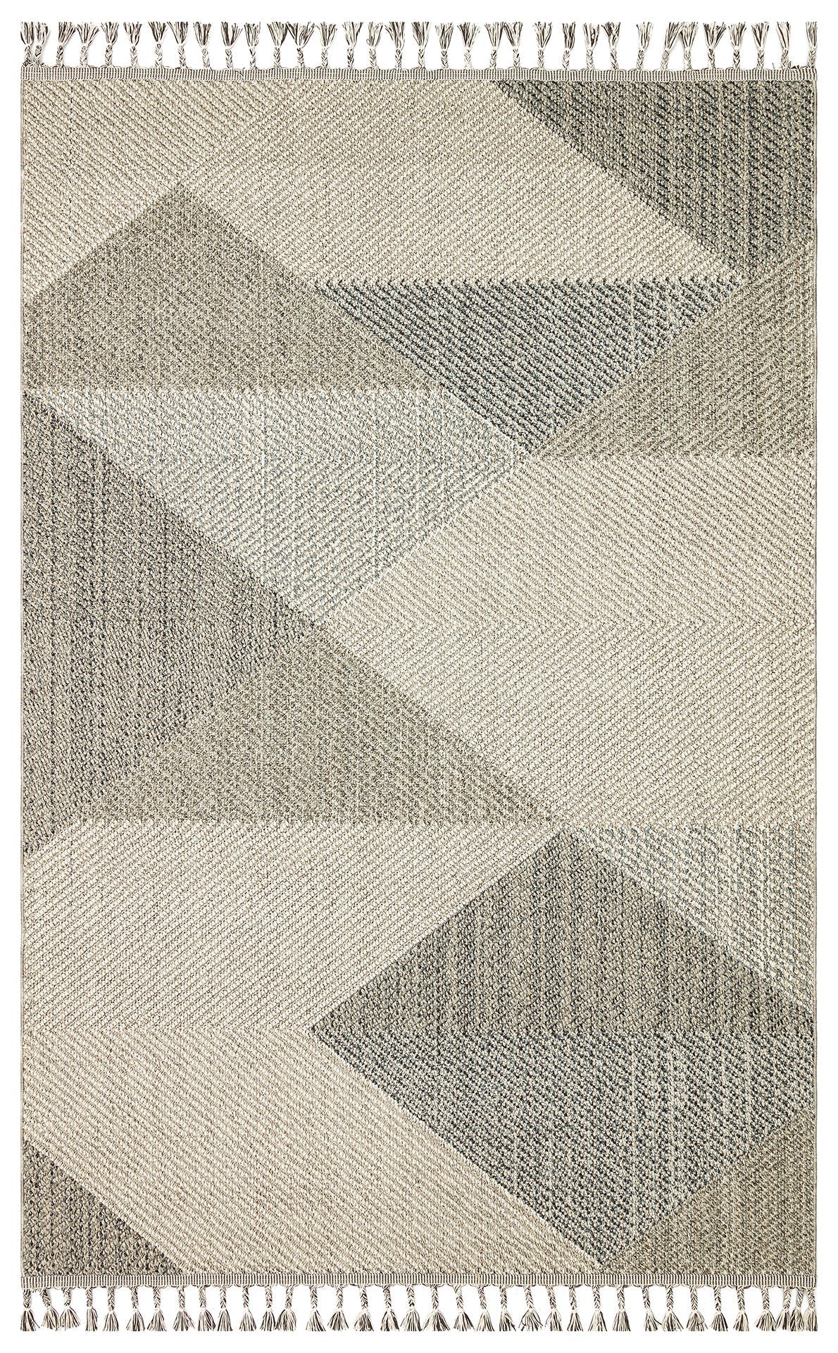 Grey Jute Area Rug – Machine Made Geometric Rug with Soft Texture Carpet