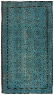 Atina Turquoise Vintage Wool Handmade Area Rug 4'10" x 9'5"