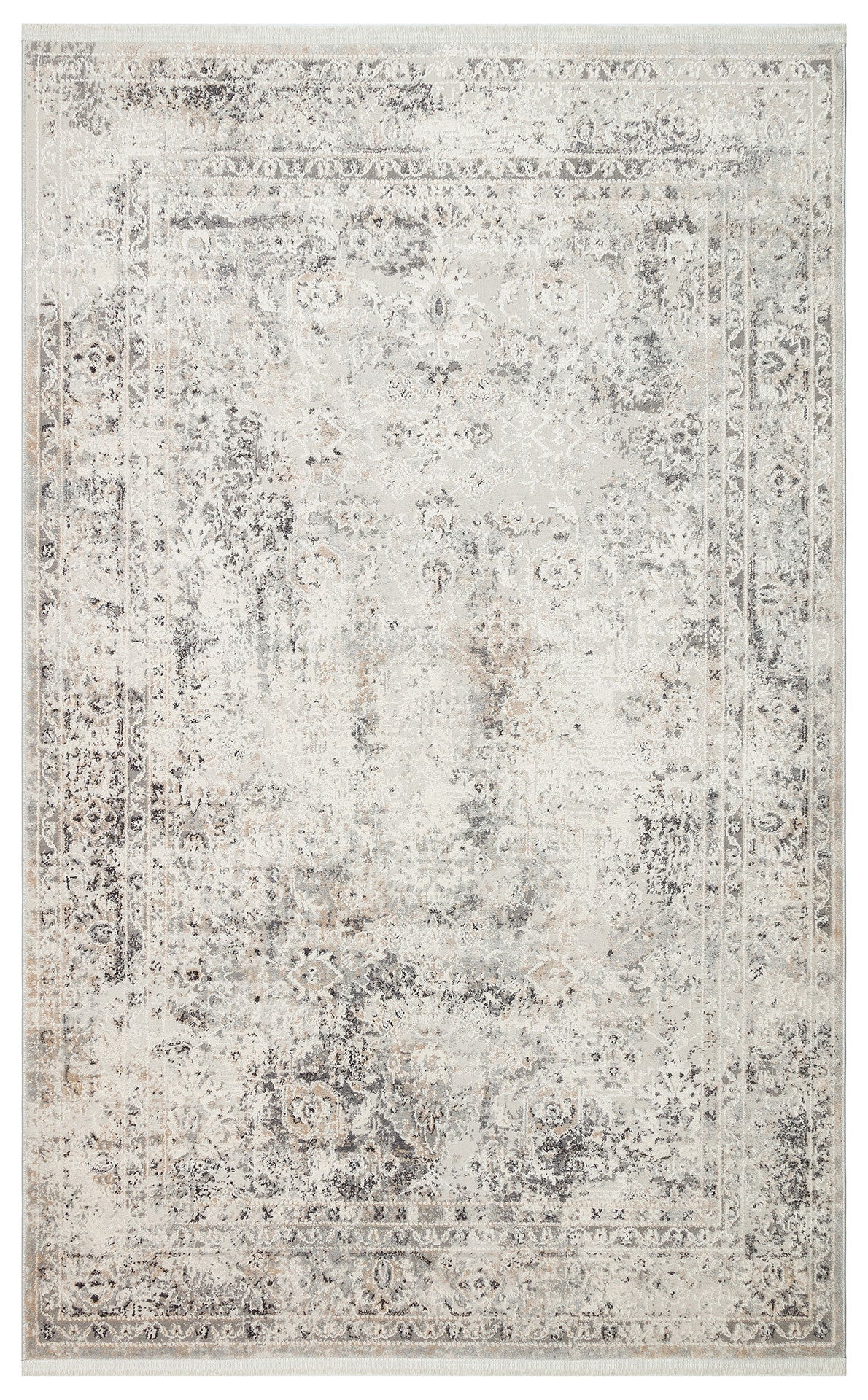 Vintage Area Rug – Machine Made Rug | Cream Flatweave Dustproof Soft Textured Carpet