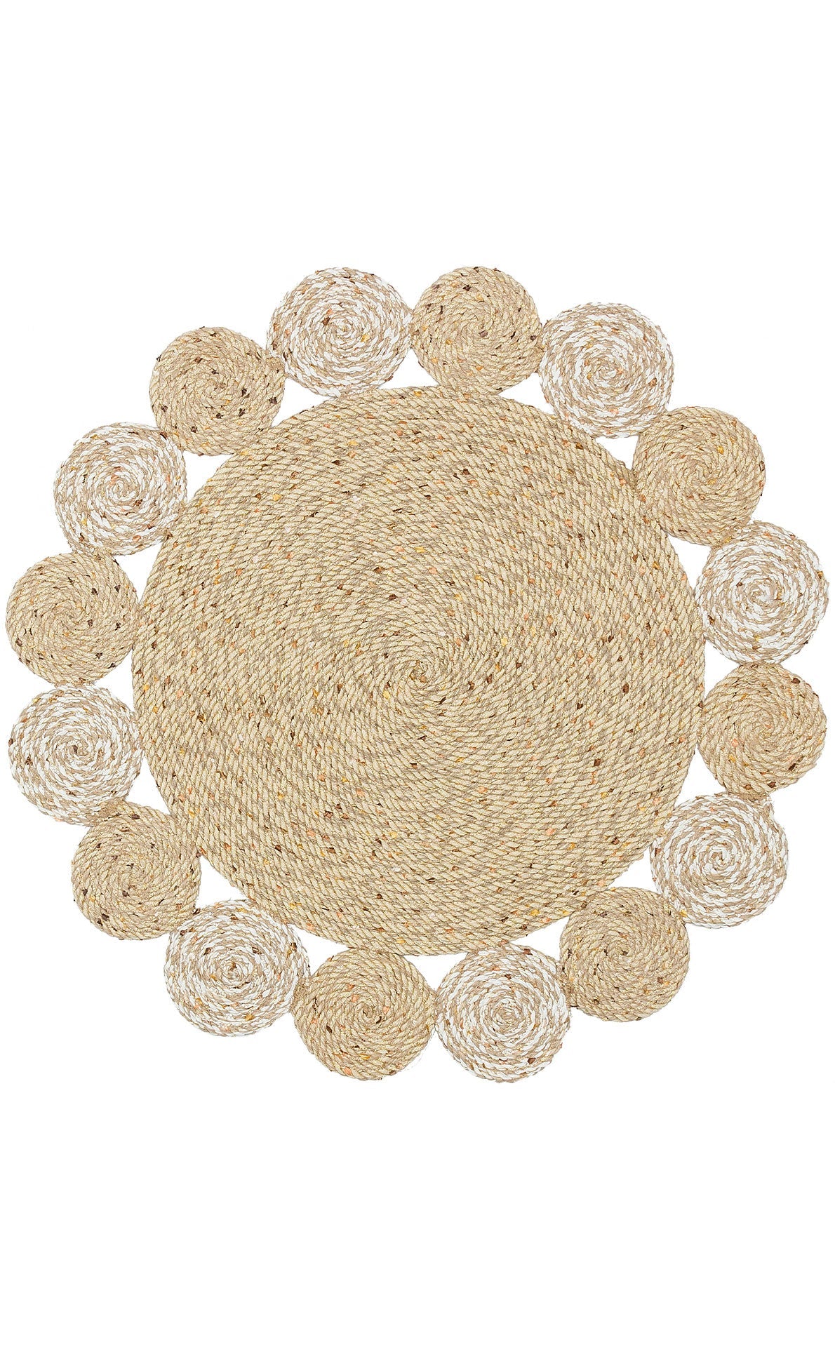 Beige Cotton Jute Rug – Modern Flatweave Jute Mat, Dust Free & Easy Clean Carpet