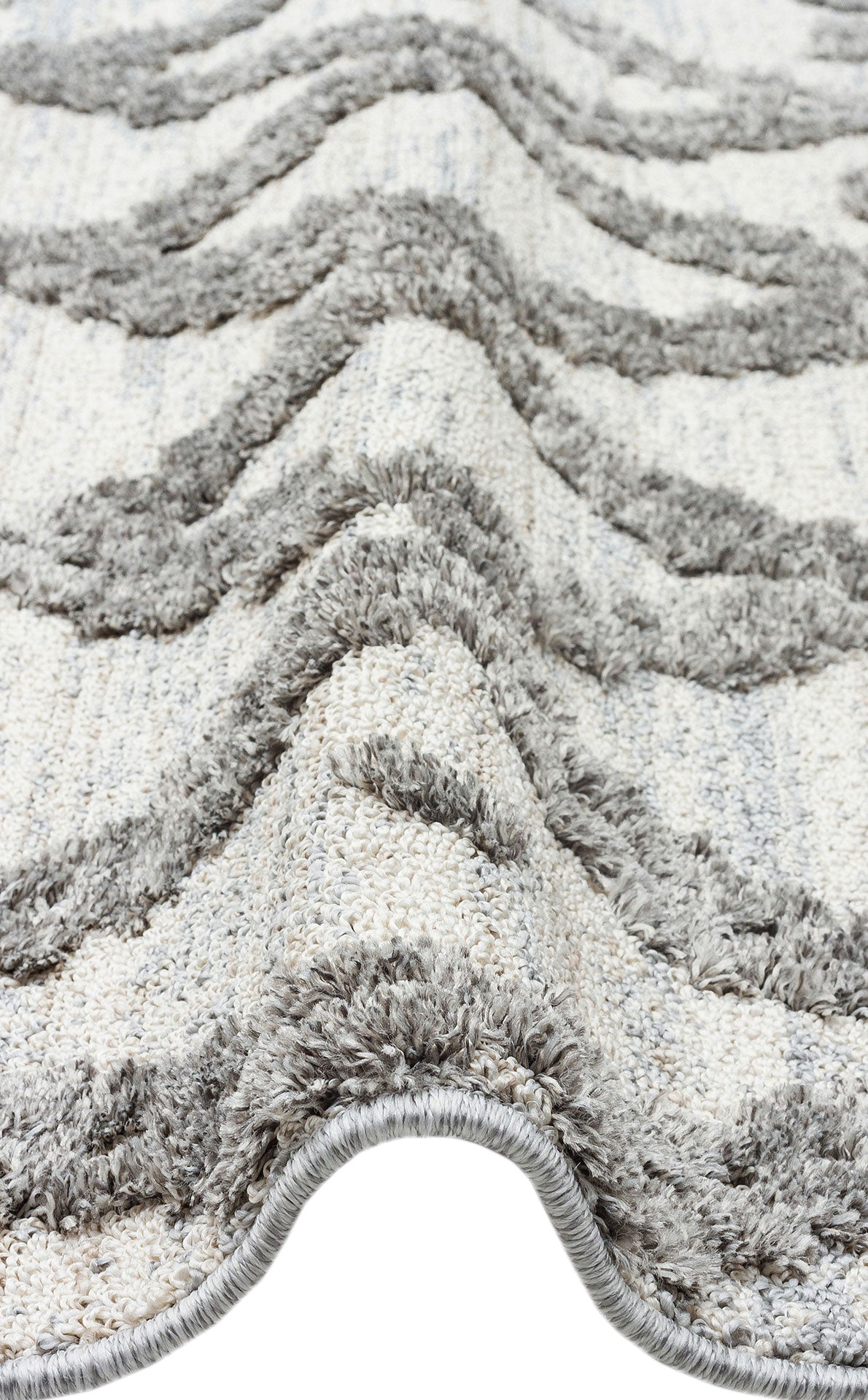 Geometric Area Rug – Machine Made Grey Rug with Soft Texture & Anti Slip