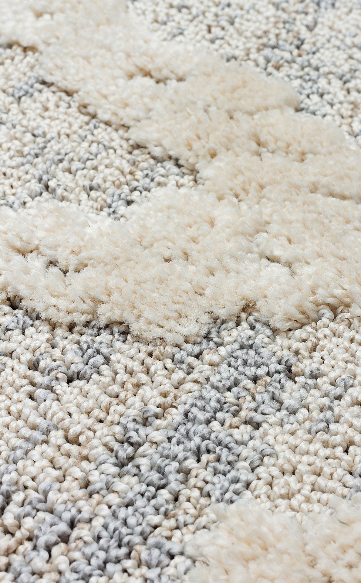 Machine Made Area Rug - Cream Geometric Flatweave Rug With Soft Texture