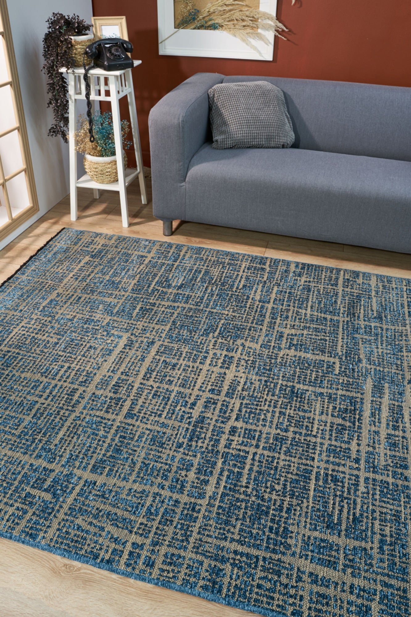 Modern Area Rug – Turquoise Machine Made Rug | Non Shedding Living Room Carpet