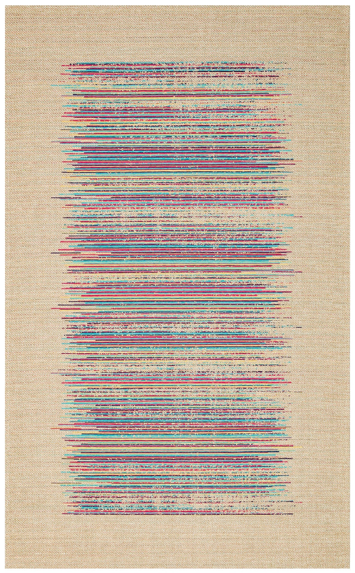 Cotton Kilim Rug – Beige Striped Kilim Carpet | Non Slip Area Rug, Flatweave Floor Mat
