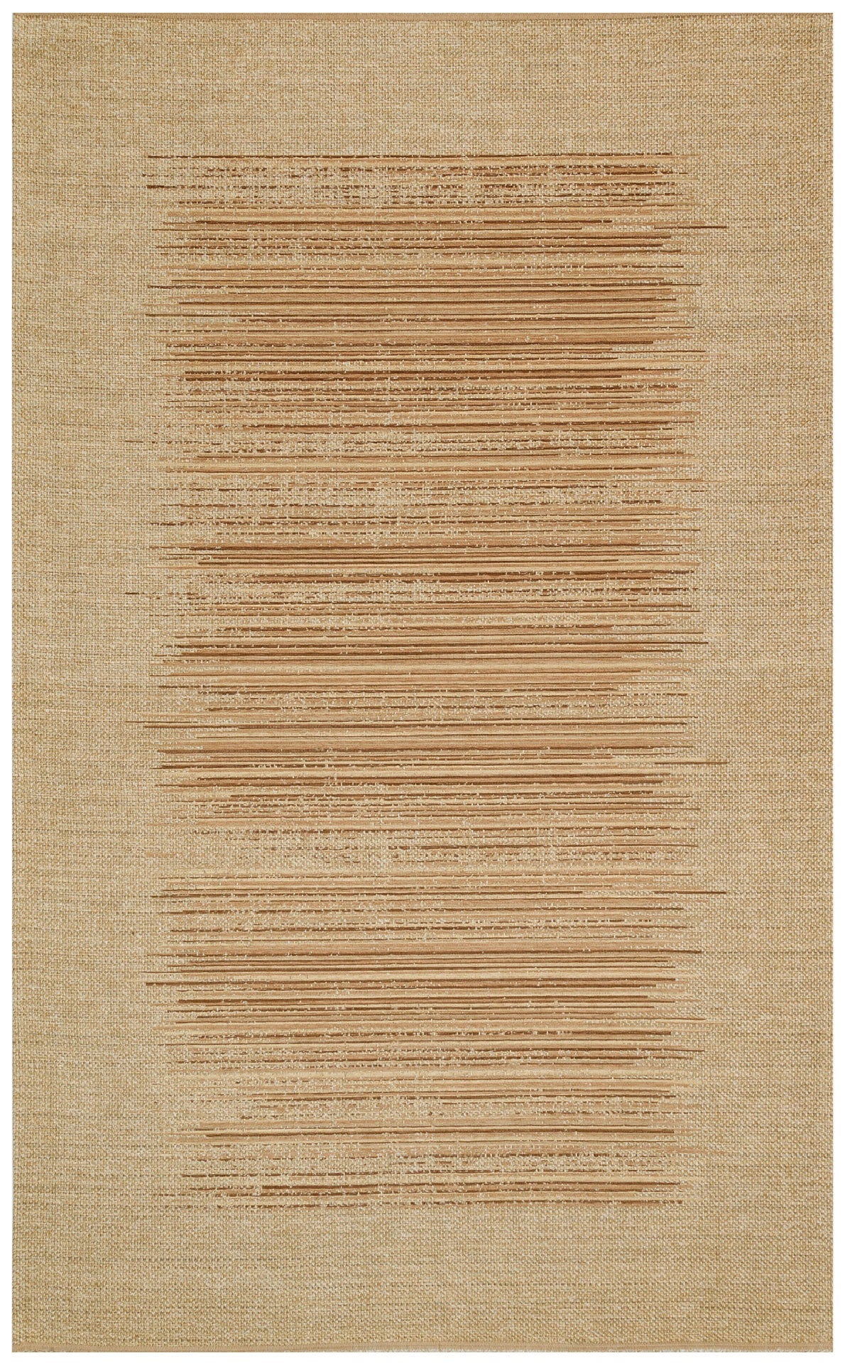 Beige Cotton Kilim - Modern Striped Cotton Rug | Non Slip Flatweave Carpet