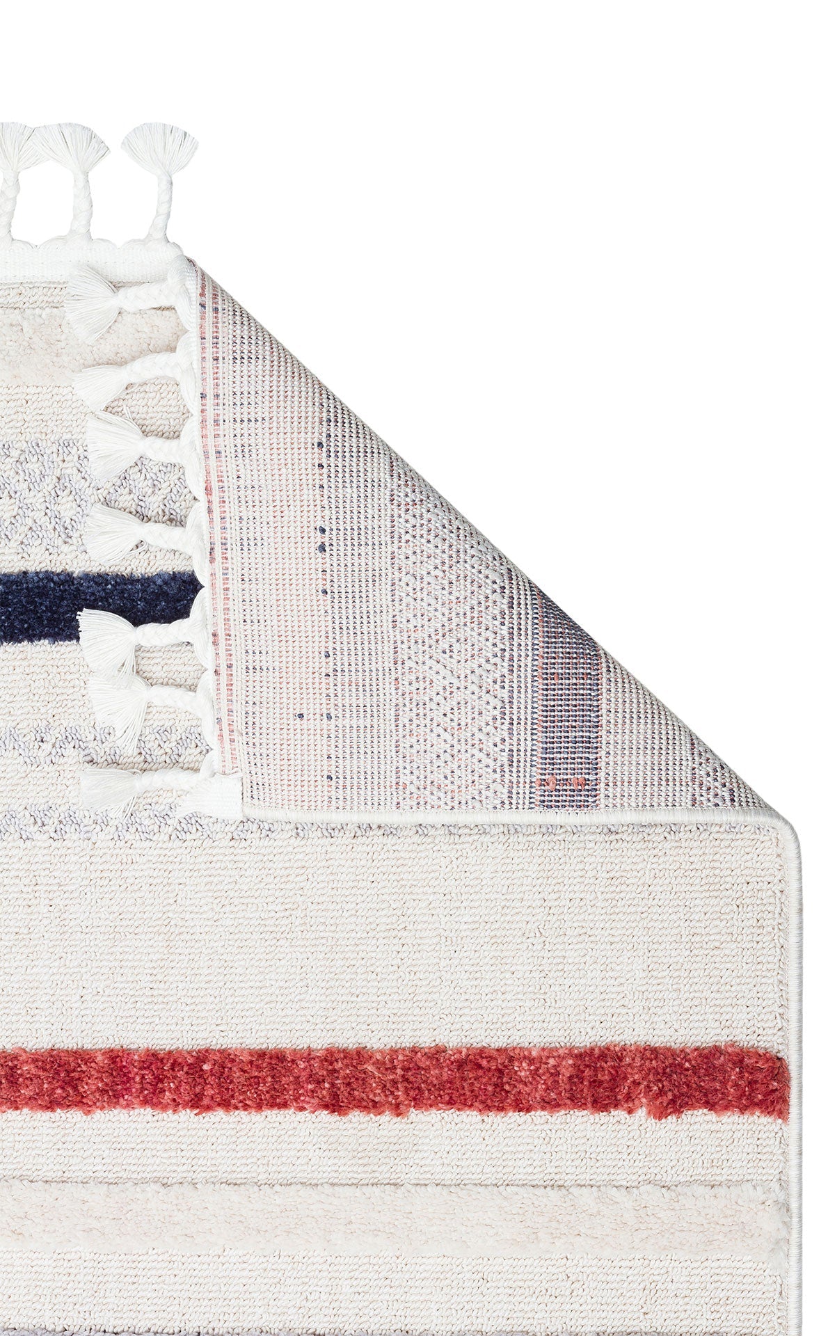 Scandinavian Striped Rug – Modern Area Rug with Ethnic Knitting Pattern, Dustproof Soft Carpet