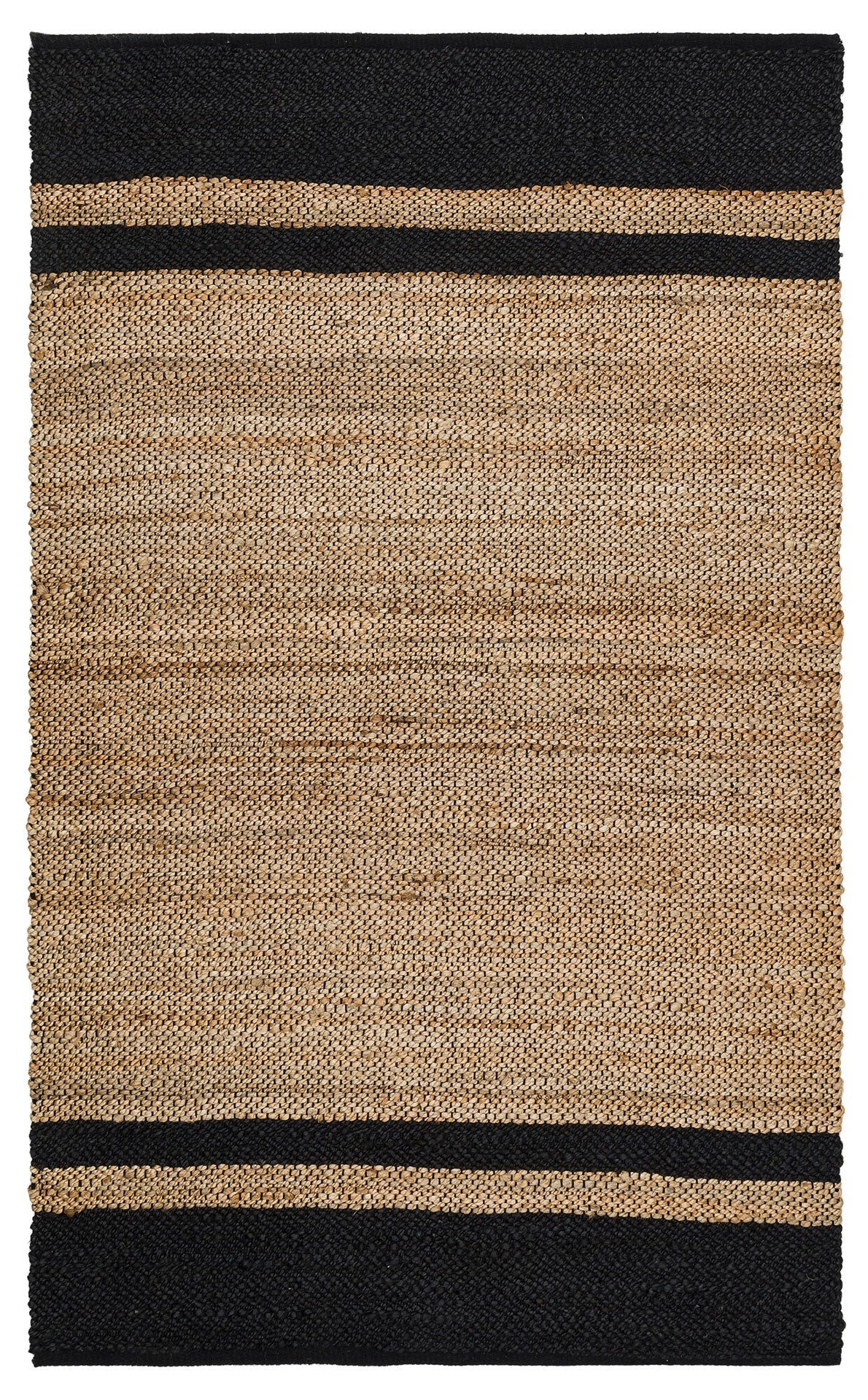 Handmade Jute Rug – Beige Striped Natural Fiber Carpet with Soft Texture