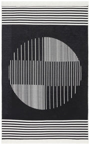 Cotton Kilim Rug | Modern Patterned Flatweave Area Rug - Reversible Cotton Carpet for Living Room