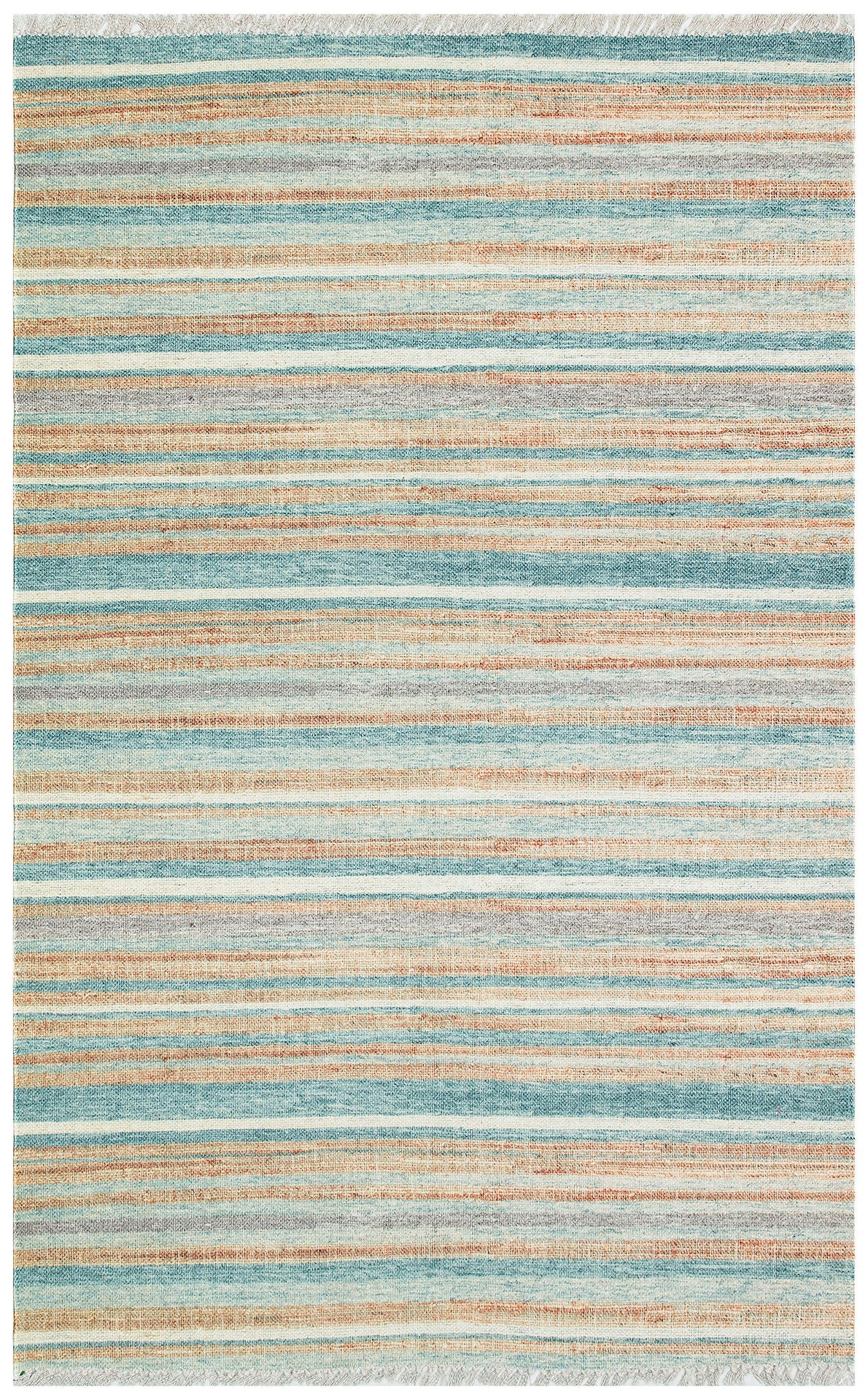 Blue Striped Cotton Kilim – Washable Cotton Rug | Double Sided, Fluff Resistant