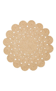 Round Jute Rug – Modern Beige Knit Pattern | Soft Texture Dust Free Carpet