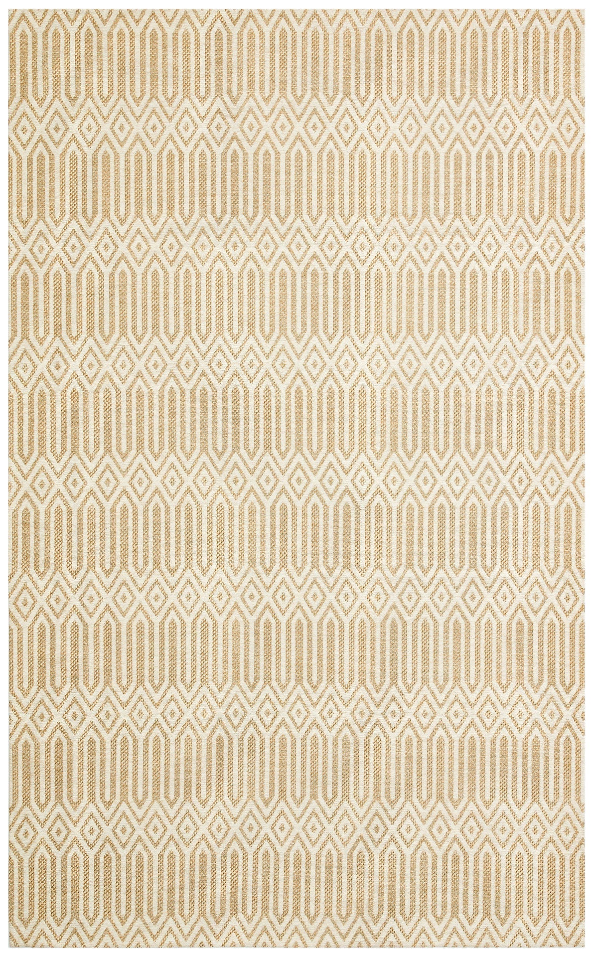 Cotton Kilim Rug – Beige Geometric Flatweave Carpet | Non Slip, Easy Clean