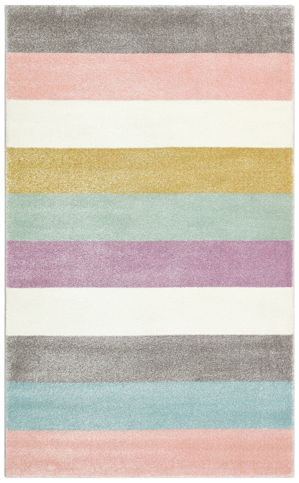Pink Kids Rug - Soft Texture Rug | Striped Kids Carpet with Anti Slip Backing