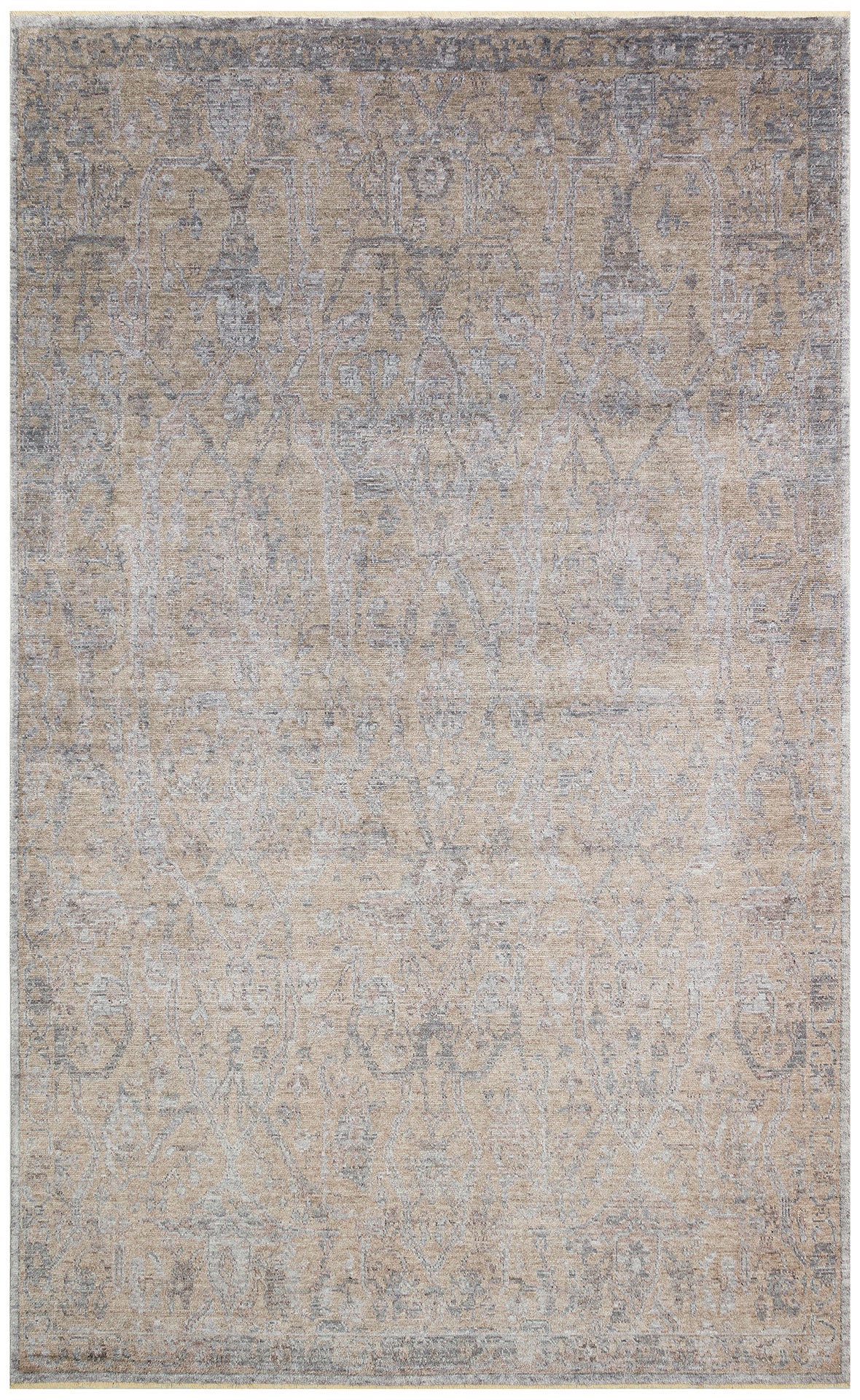 Vintage Ushak Rug - Beige Overdyed Flatweave Carpet | Soft Texture, Dust Resistant