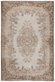 Atina Beige Vintage Wool Handmade Area Rug 6'2" x 9'5"