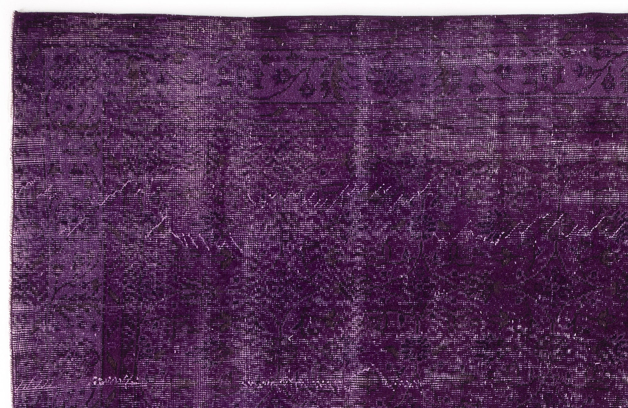 Atina Purple Vintage Wool Handmade Area Rug 6'9" x 10'1"