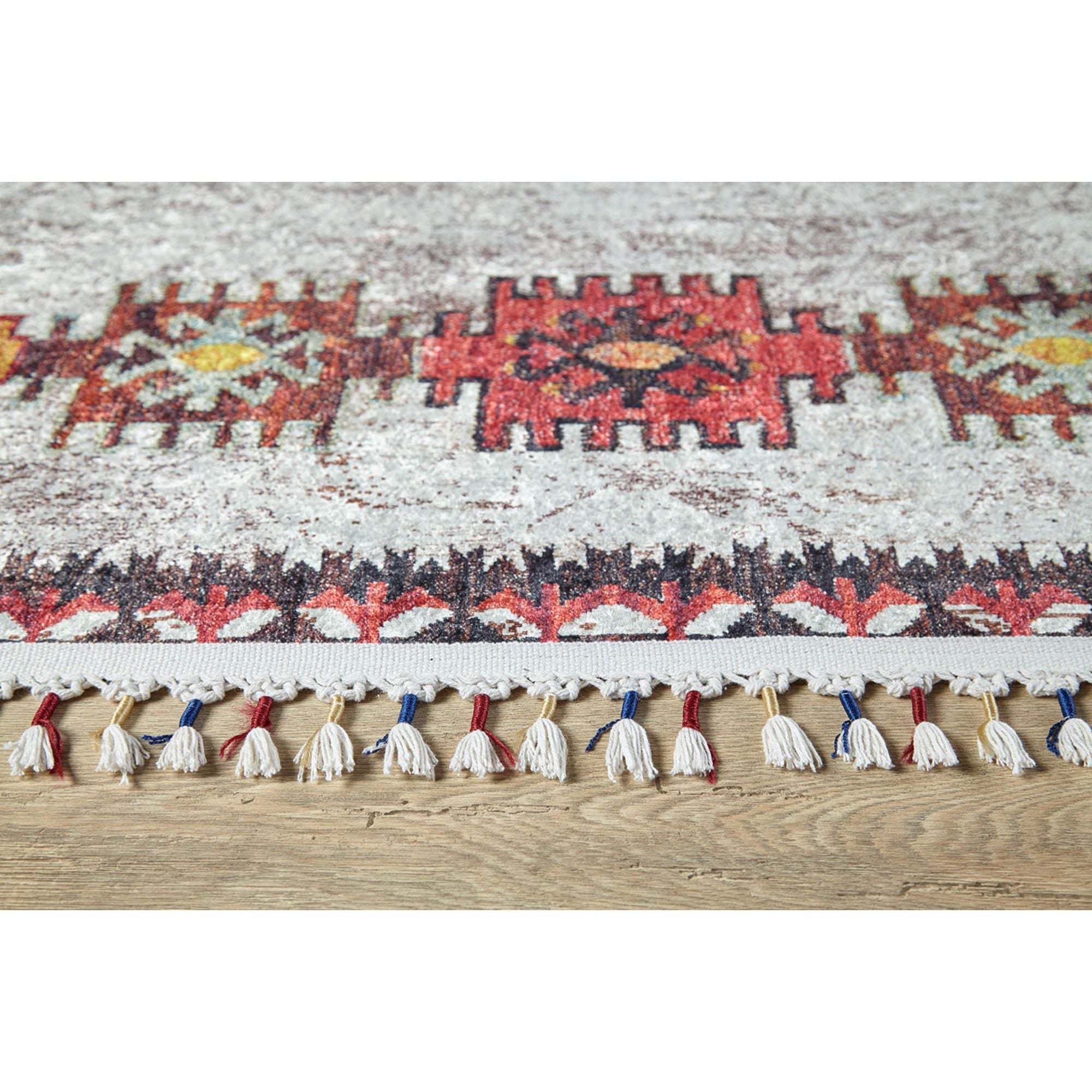 Geometric Area Rug – Cream Digital Print Carpet | Non Slip, Antibacterial Floor Rug