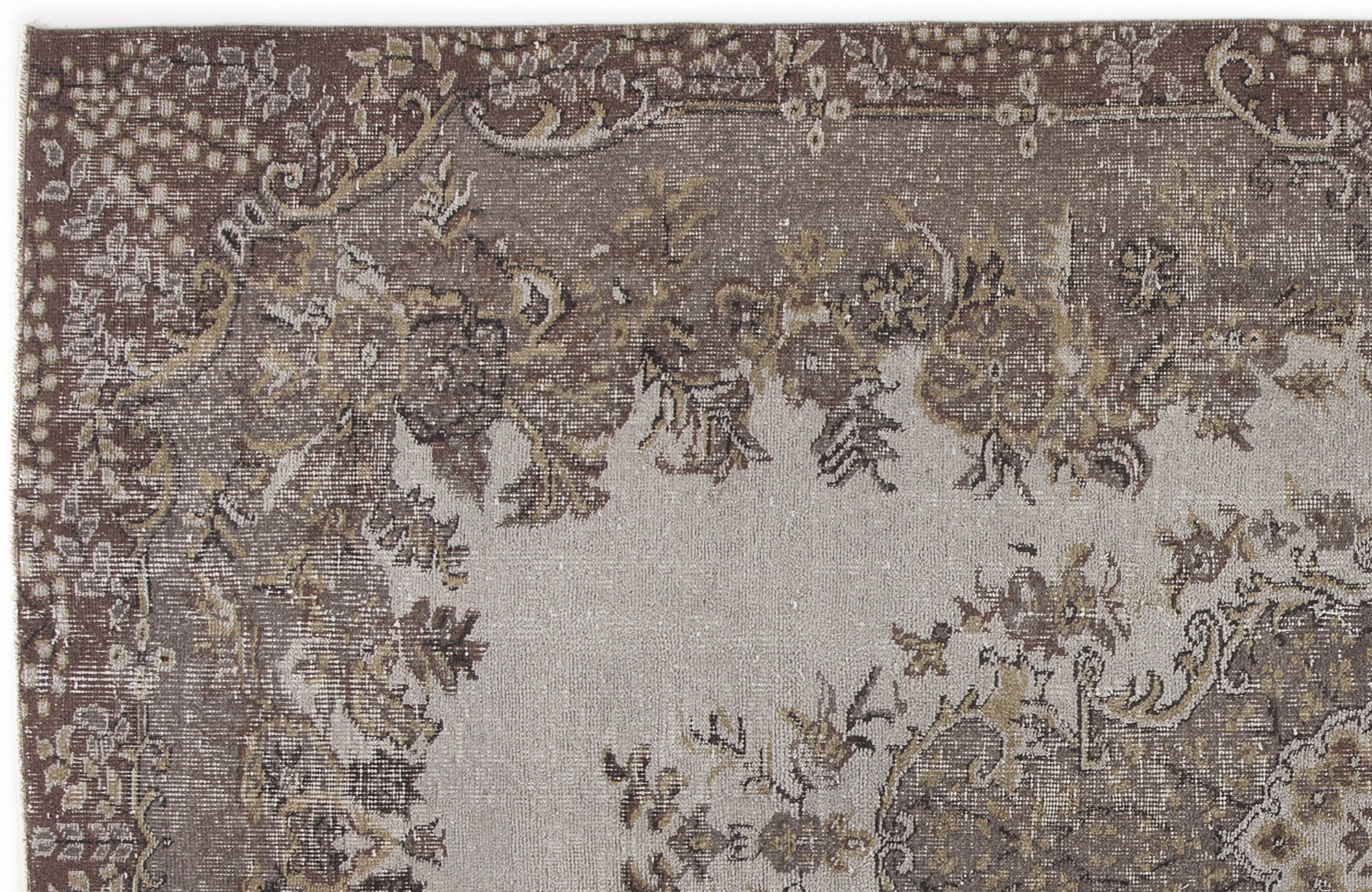Atina Beige Vintage Wool Handmade Area Rug 5'4" x 9'7"