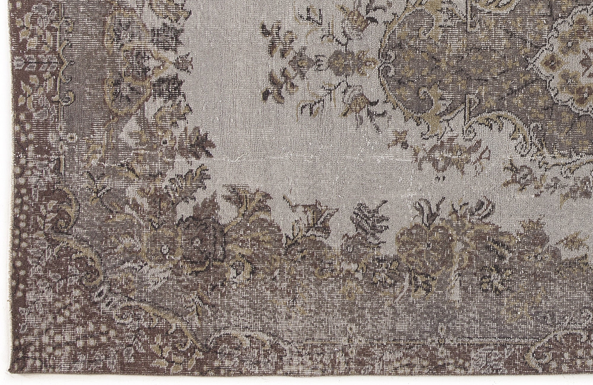 Atina Beige Vintage Wool Handmade Area Rug 5'4" x 9'7"