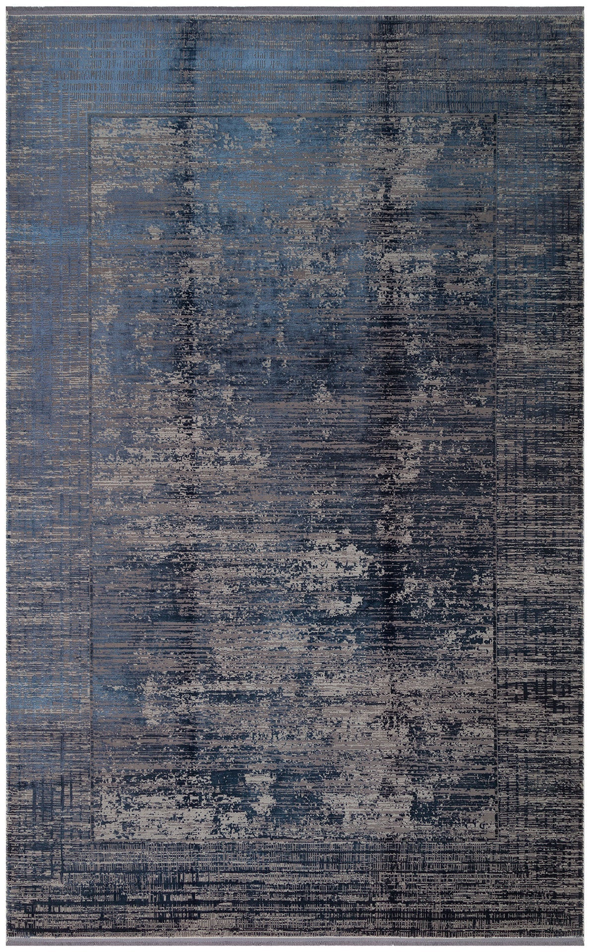 Modern Area Rug – Navy Blue Machine Made Rug With Soft Texture & Anti Slip