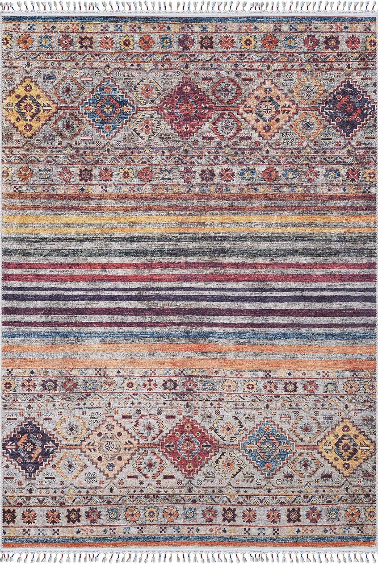 Brown Geometric Area Rug – Digital Print Rug | Non Slip Carpet | Antibacterial & Washable