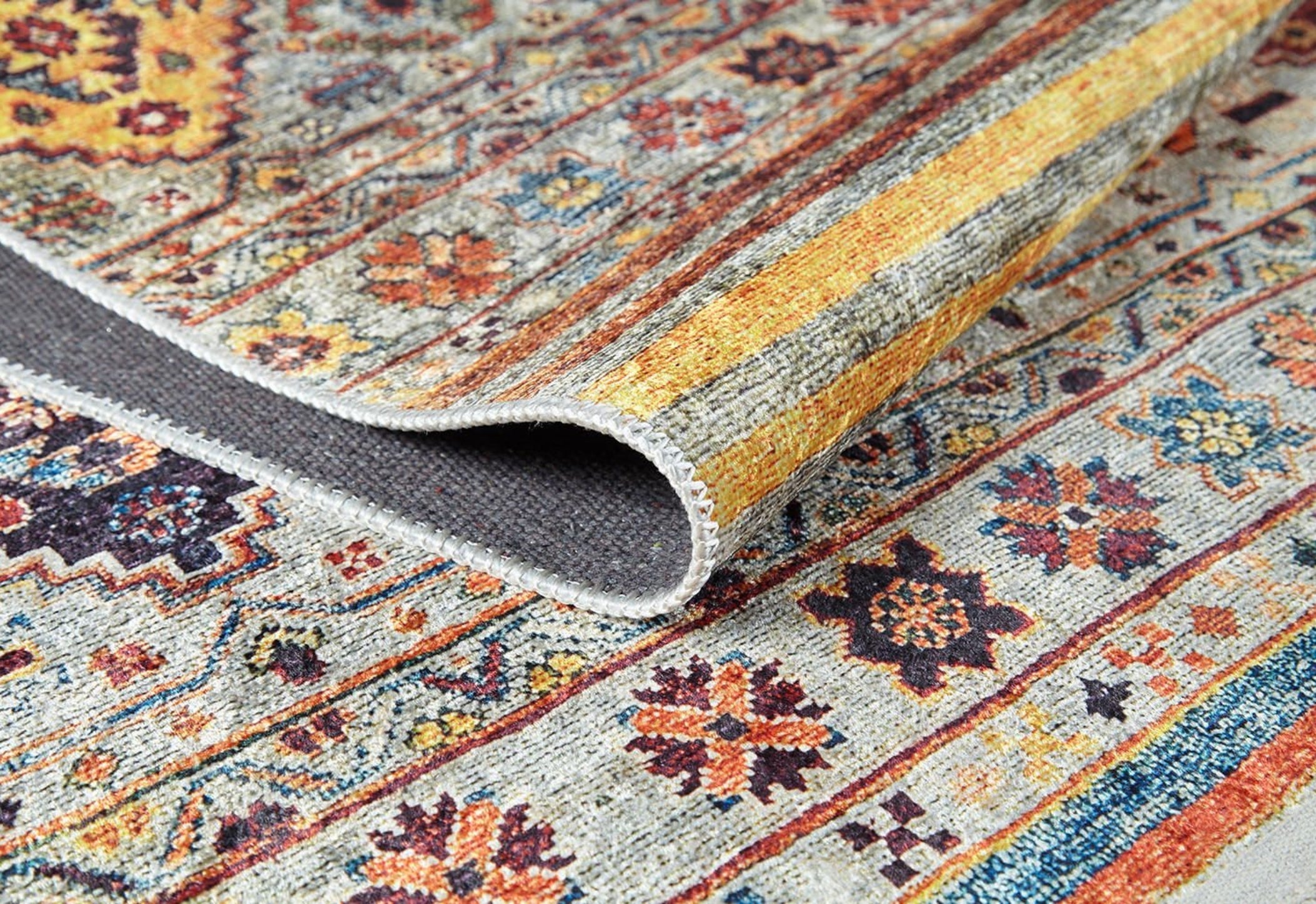 Brown Geometric Area Rug – Digital Print Rug | Non Slip Carpet | Antibacterial & Washable