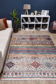 Brown Geometric Area Rug – Digital Print Rug | Non Slip Carpet | Antibacterial & Washable