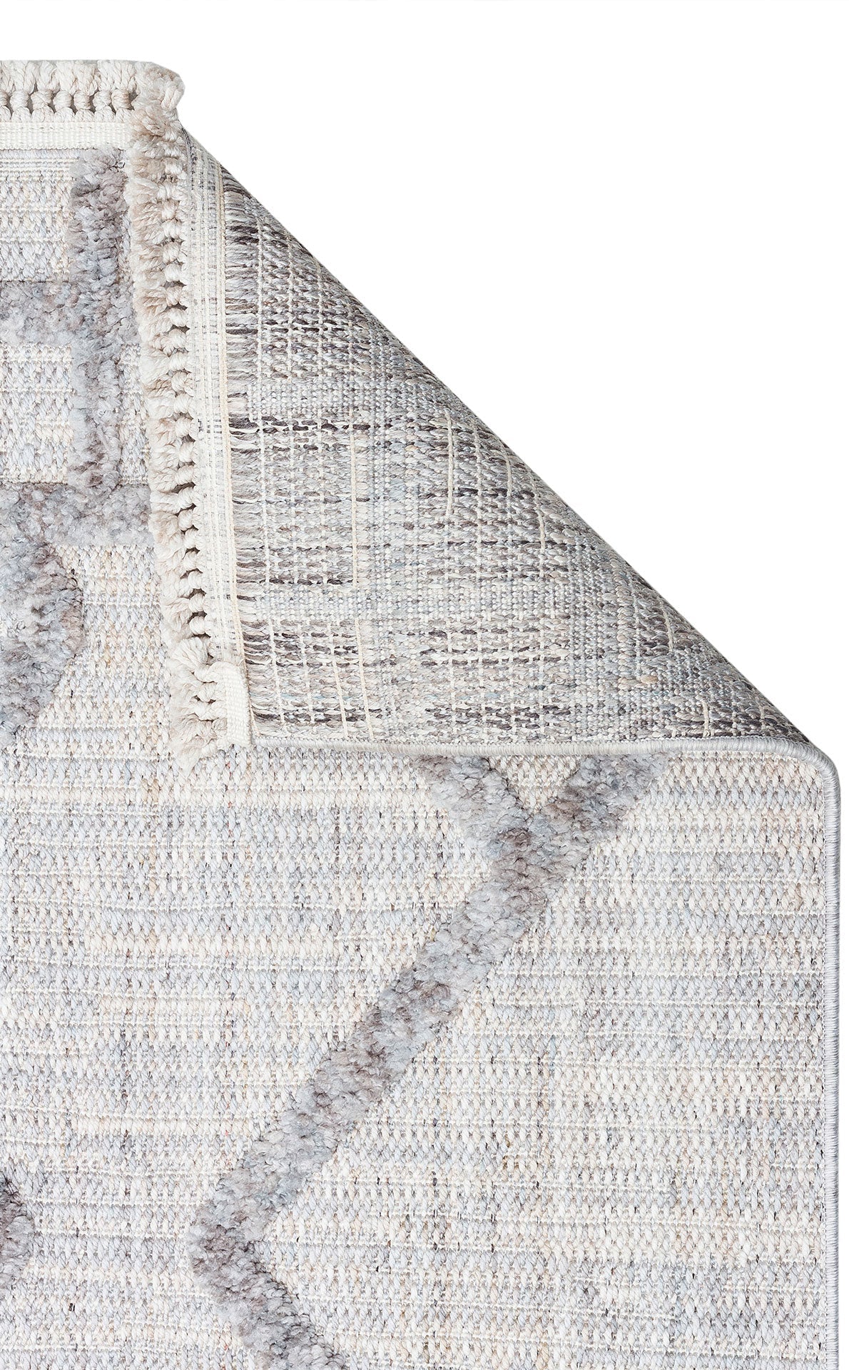 Scandinavian Area Rug – Grey Geometric Rug with Soft Textured Carpet
