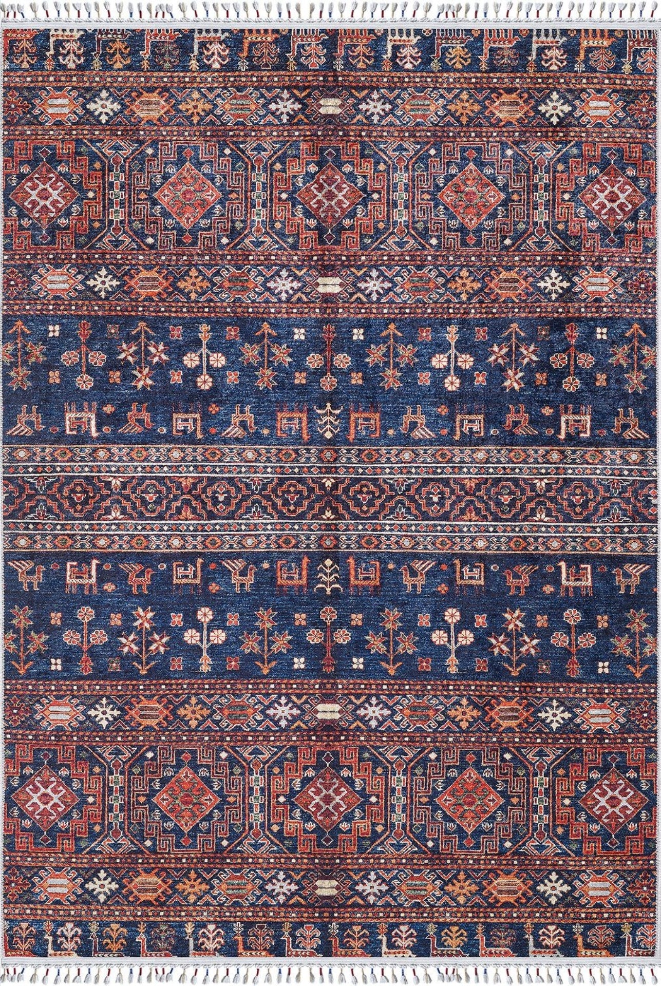 Geometric Area Rug – Non Slip Brown Digital Print Rug | Antibacterial Carpet