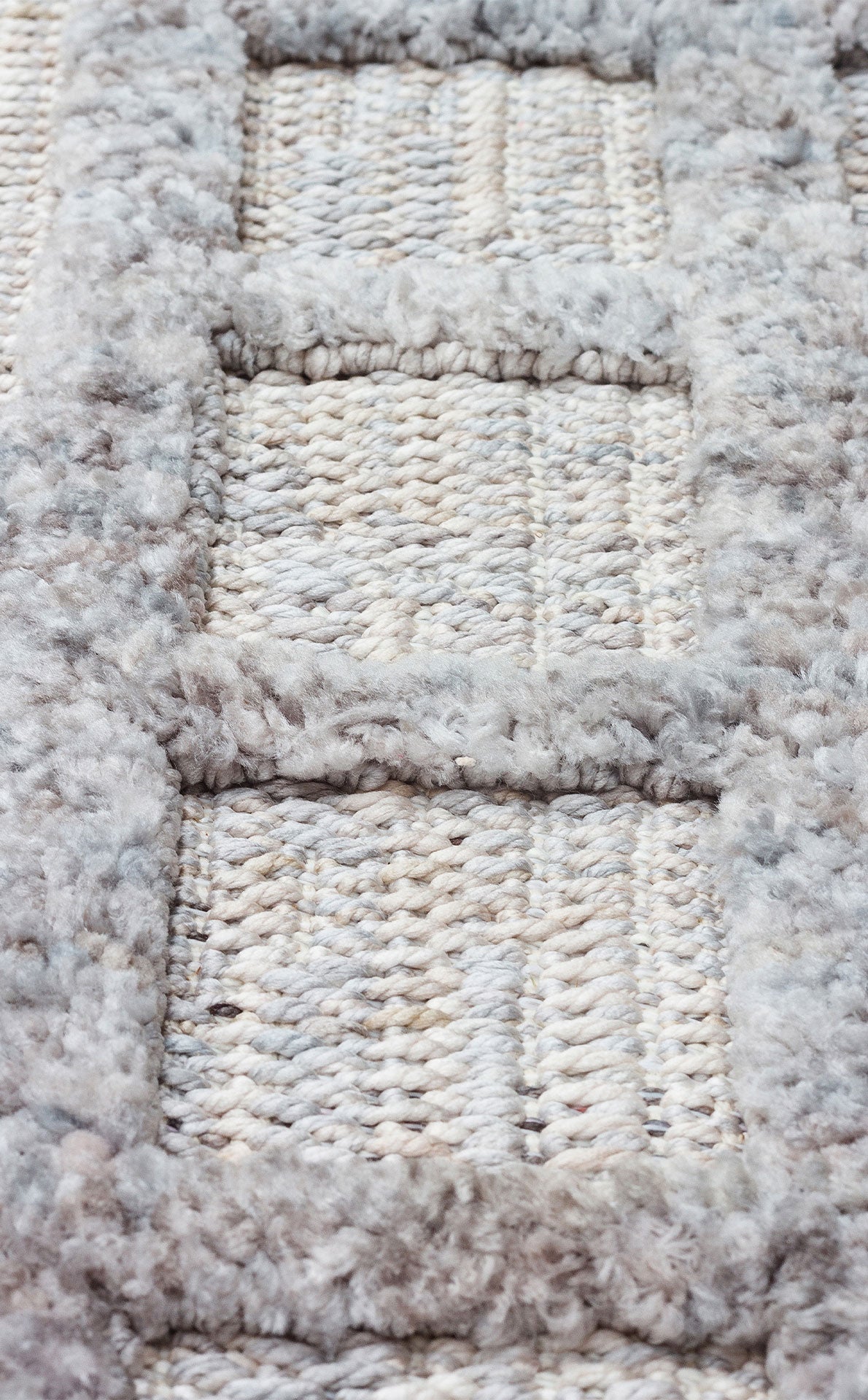 Scandinavian Area Rug – Grey Geometric Rug with Soft Textured Carpet