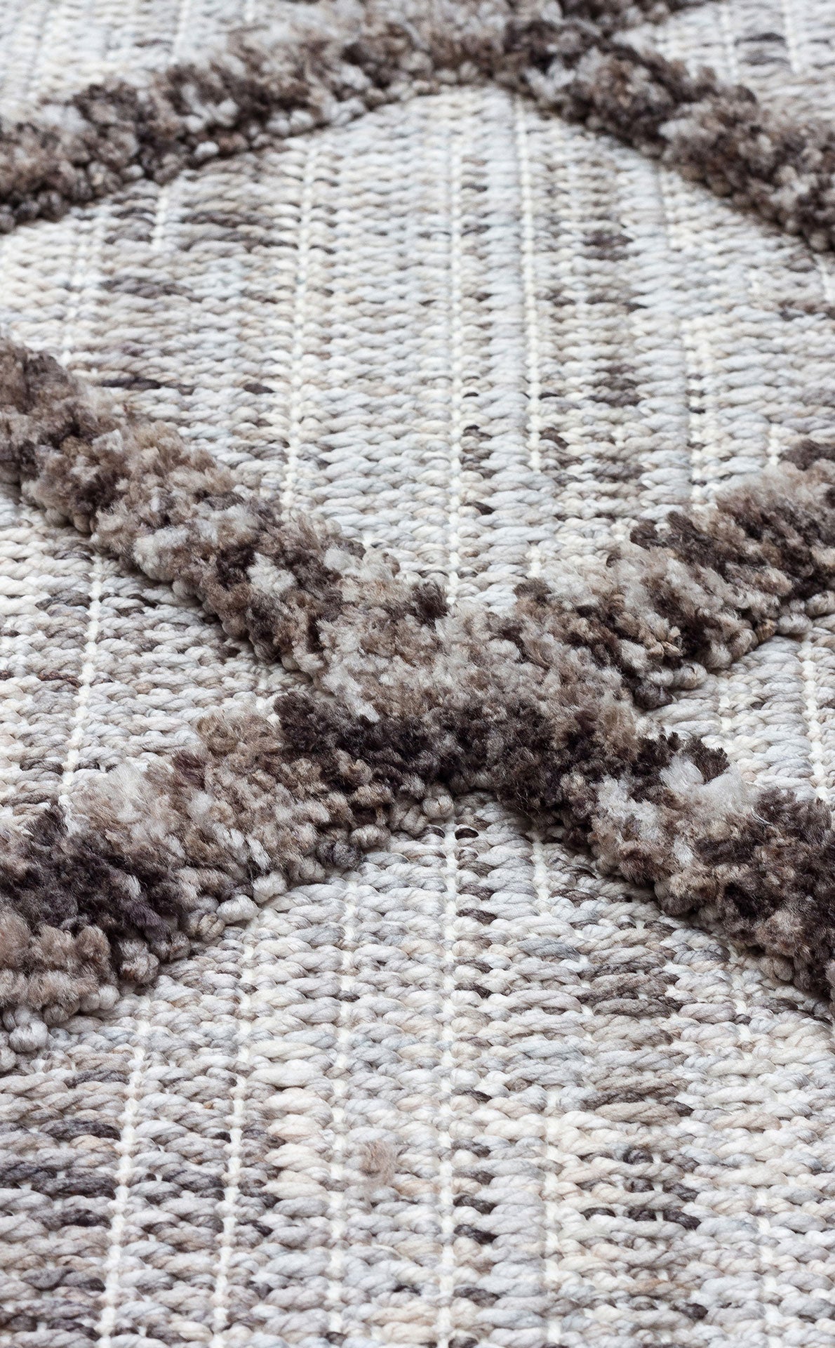 Scandinavian Area Rug - Grey Geometric Machine Made Rug with Non Slip Flatweave