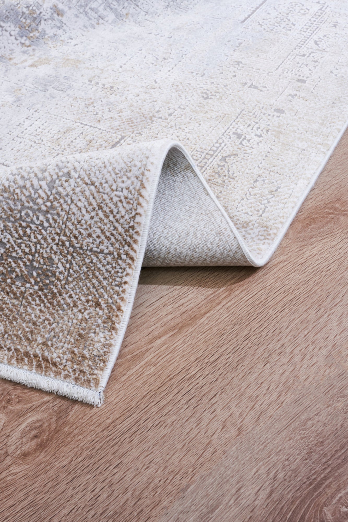 Modern Bamboo Area Rug – Machine Made Gold Non Slip Carpet for Living Room