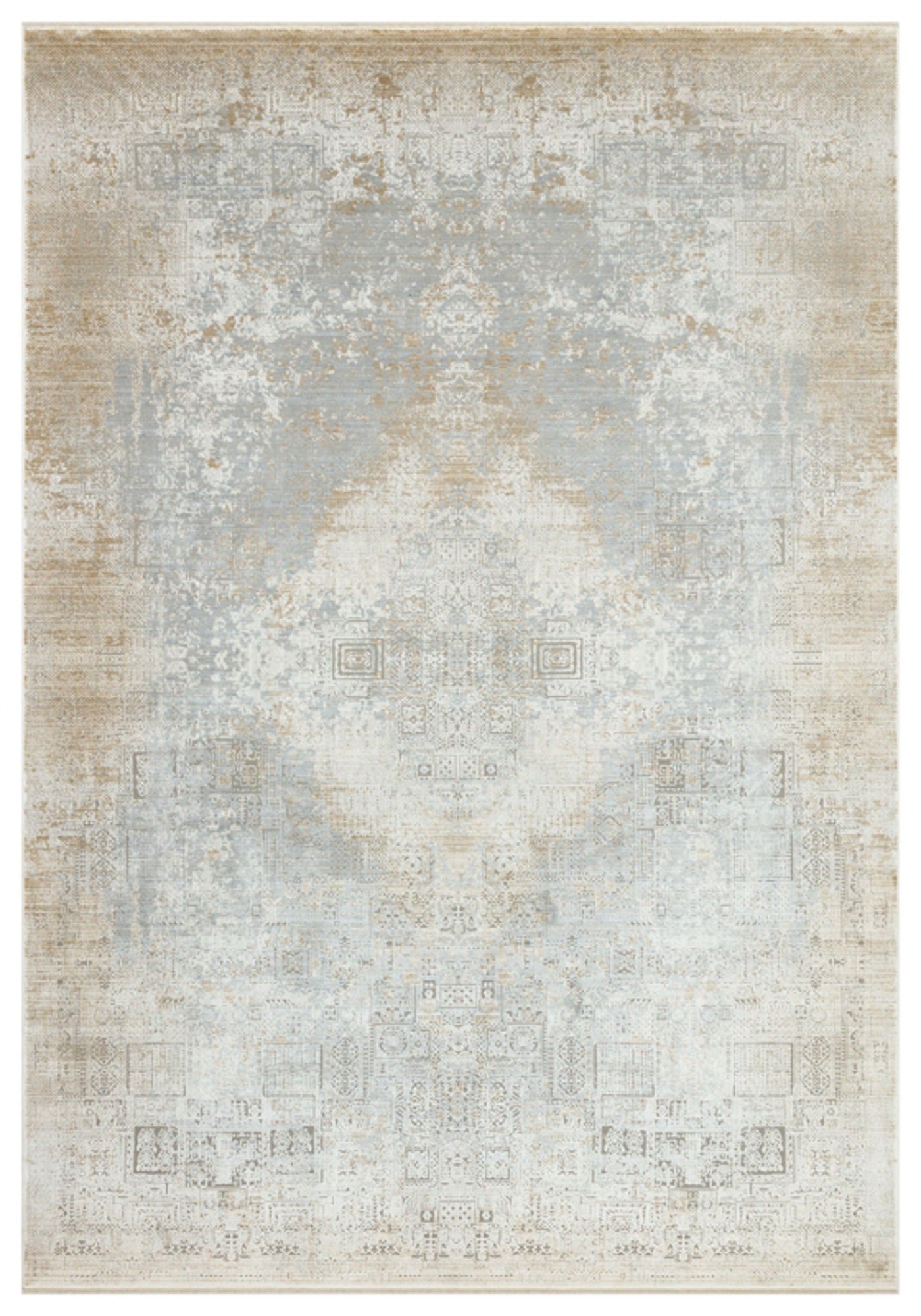 Modern Bamboo Area Rug – Machine Made Gold Non Slip Carpet for Living Room