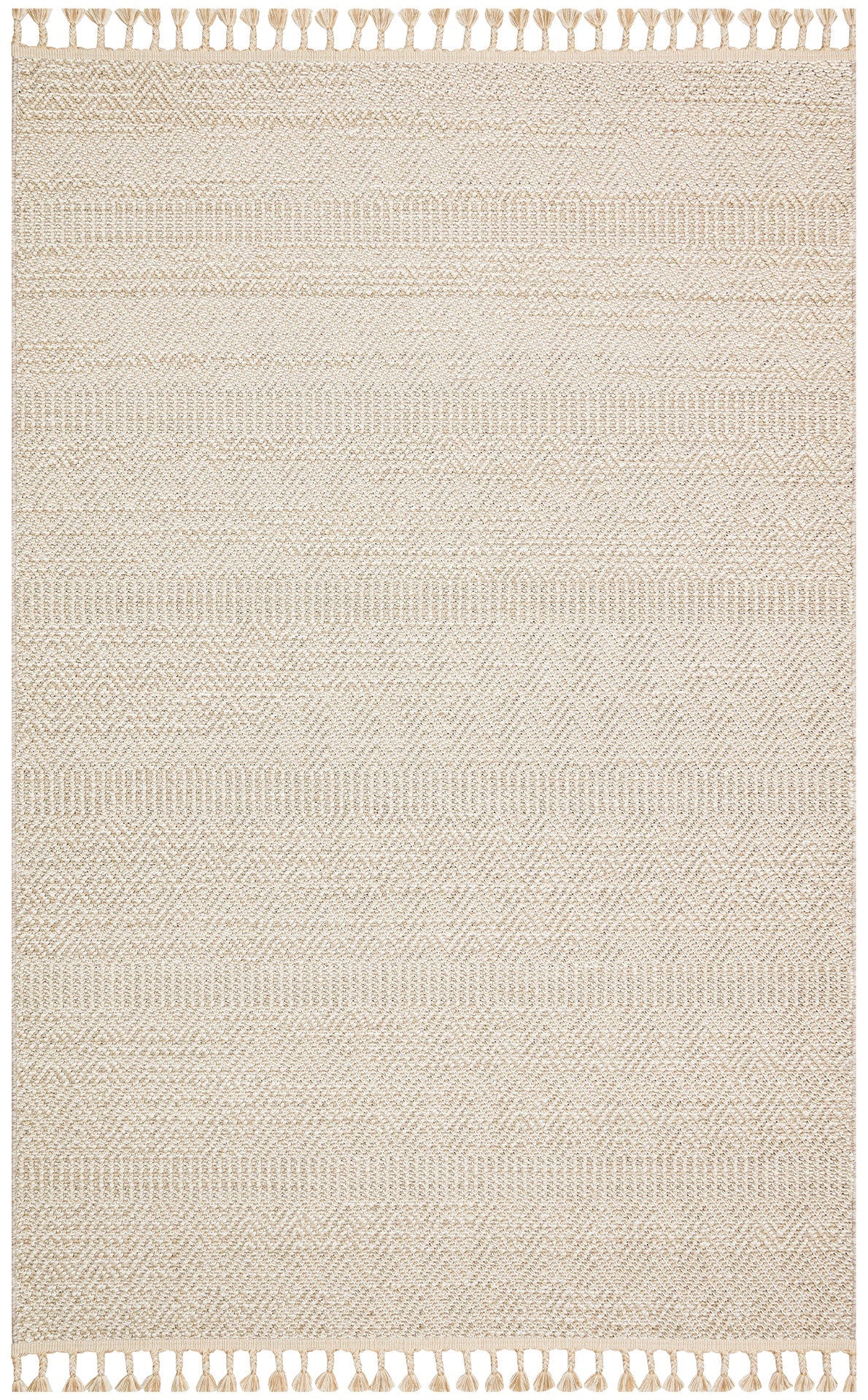 Beige Jute Area Rug – Geometric Machine Made Carpet | Dust Free, Easy Clean