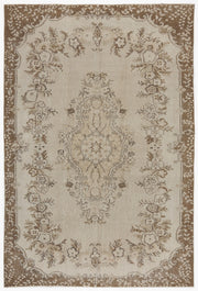 Atina Beige Vintage Wool Handmade Area Rug 5'5" x 10'3"