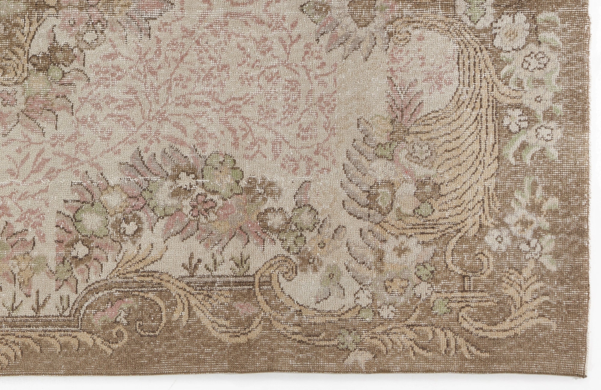 Atina Beige Vintage Wool Handmade Area Rug 5'9" x 10'3"