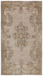 Atina Beige Vintage Wool Handmade Area Rug 5'9" x 10'3"