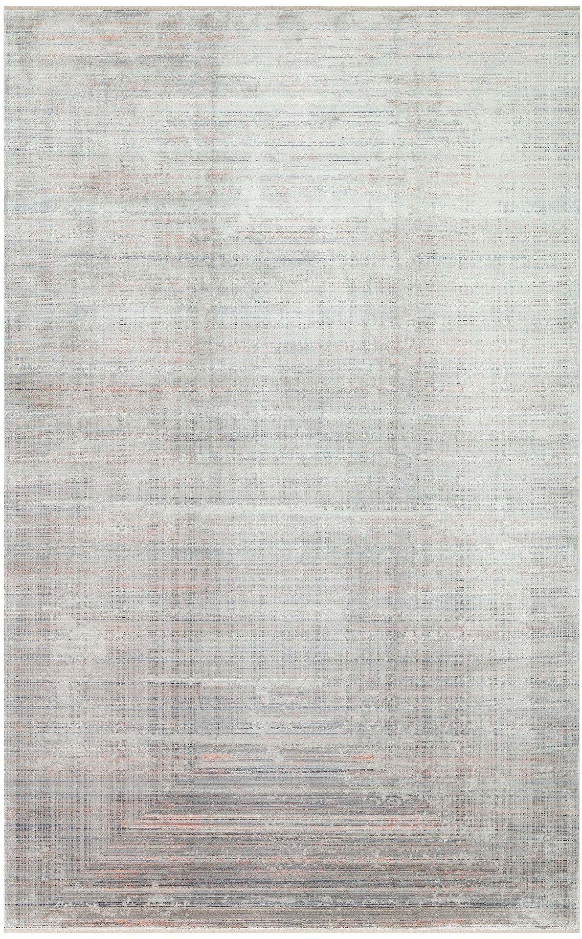 Modern Area Rug – Grey Machine Made Rug with Art Deco Frame Pattern