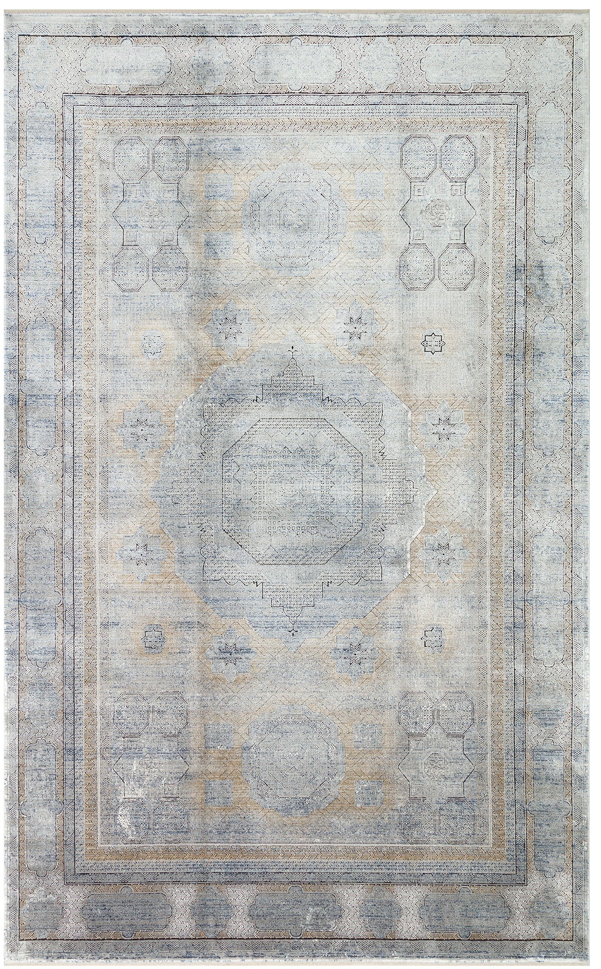 Boston Grey Classic Machine Made Area Rug