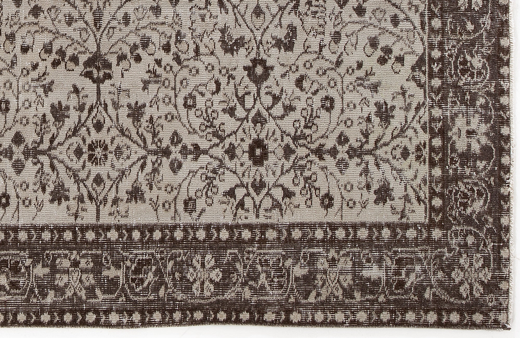 Atina Beige Vintage Wool Handmade Area Rug 5'2" x 8'5"
