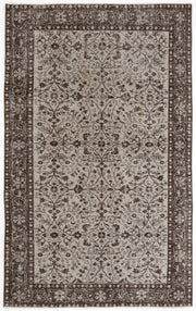 Atina Beige Vintage Wool Handmade Area Rug 5'2" x 8'5"
