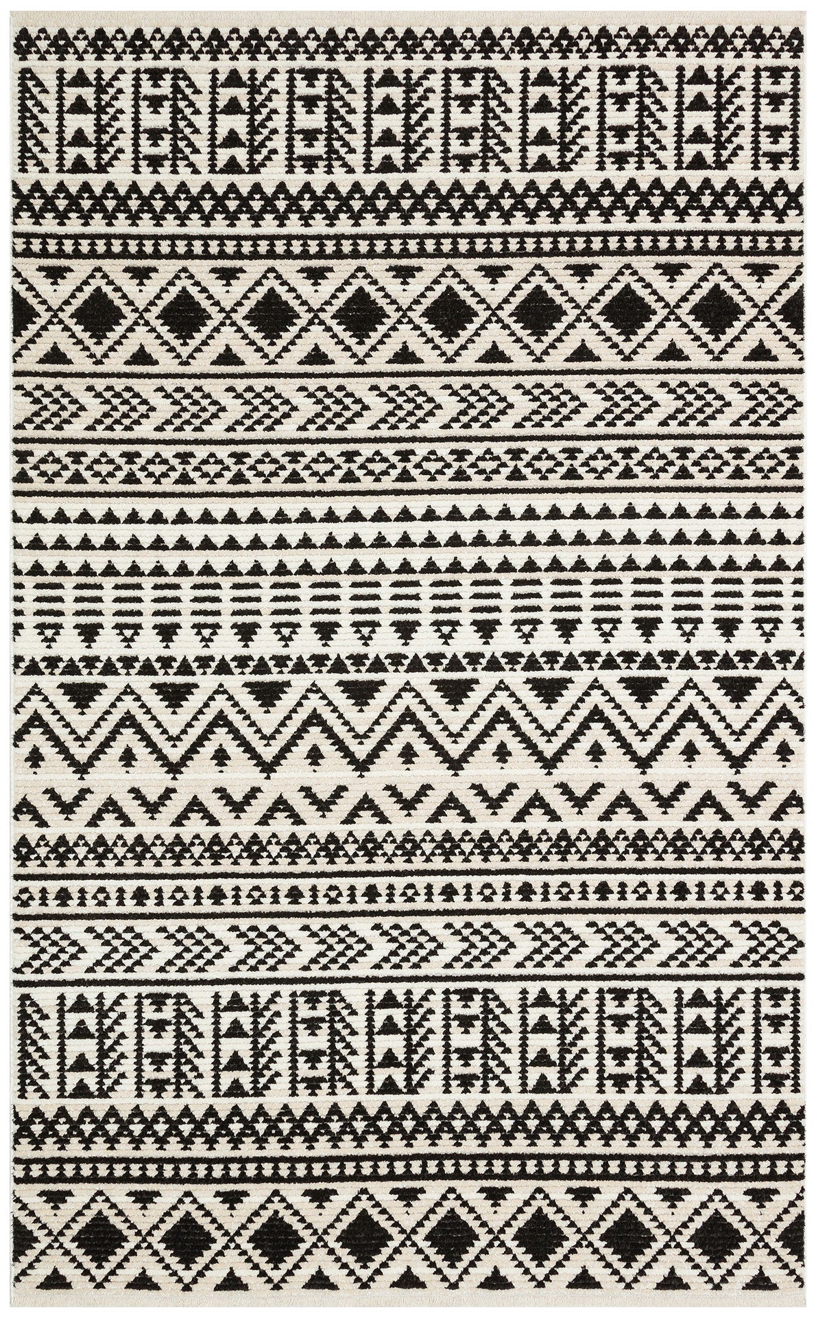 Black Wool Area Rug – Machine Made Rug with Soft Texture Carpet & Dustproof Design