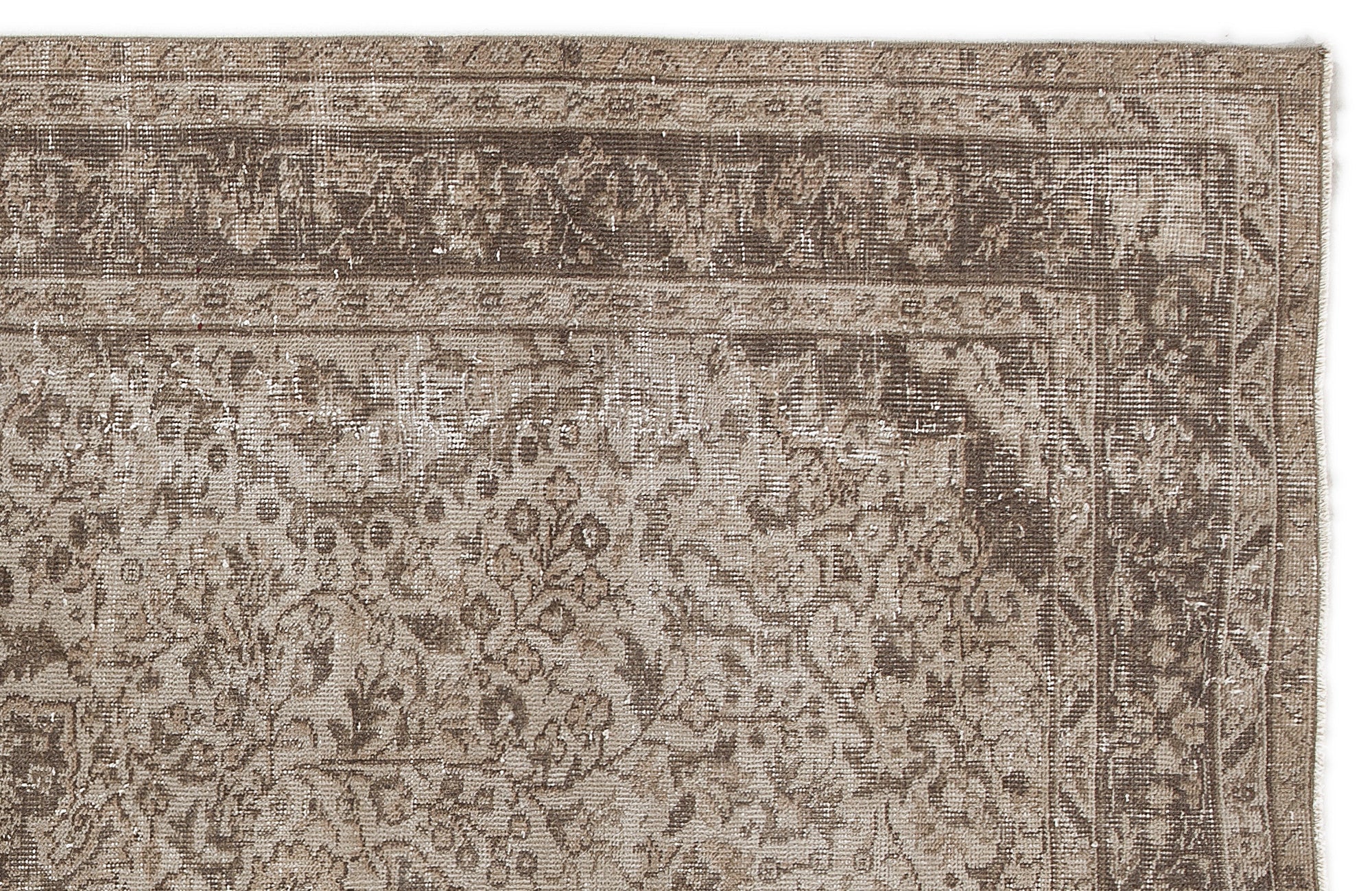 Atina Beige Vintage Wool Handmade Area Rug 5'10" x 9'5"