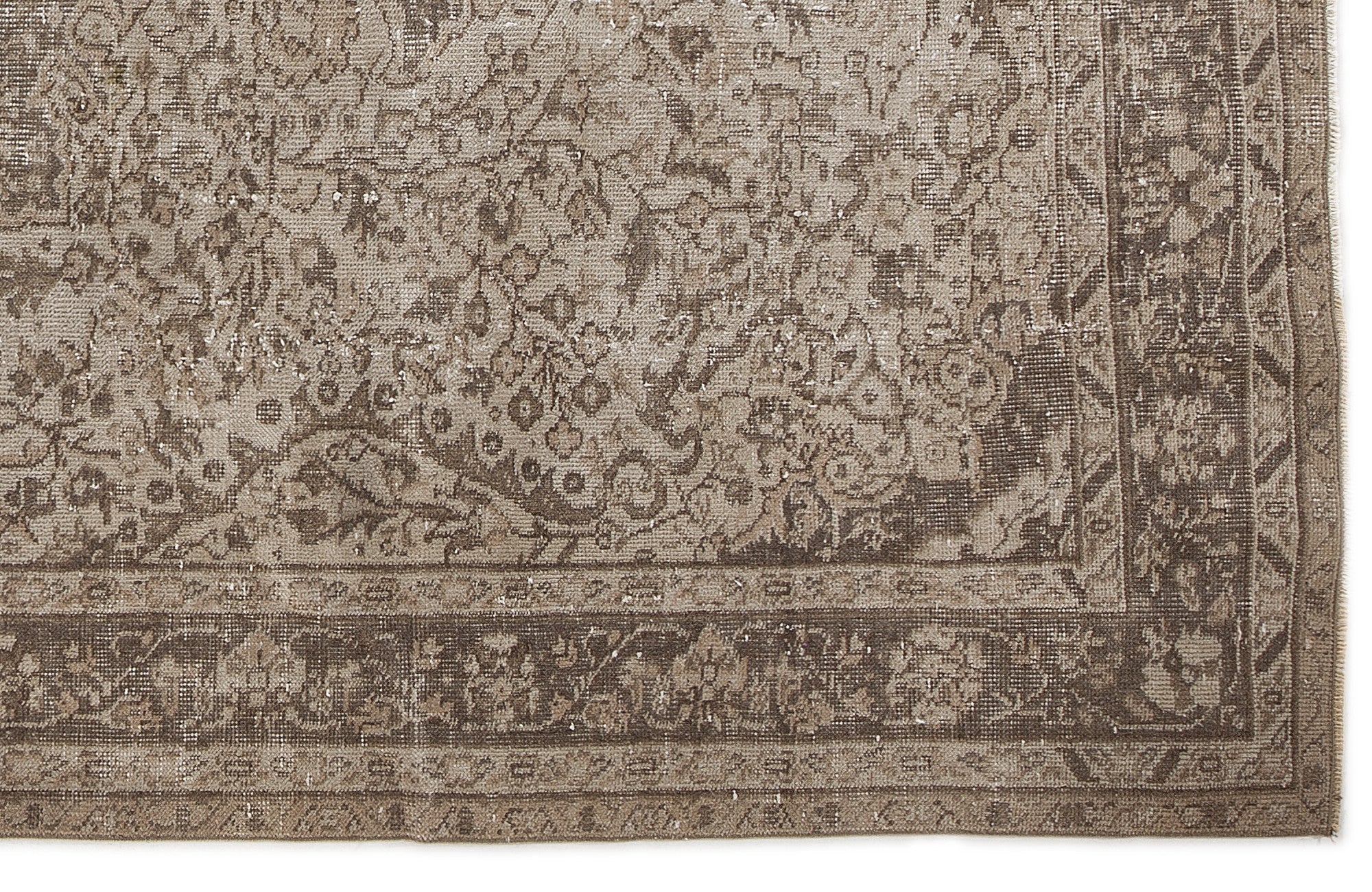 Atina Beige Vintage Wool Handmade Area Rug 5'10" x 9'5"